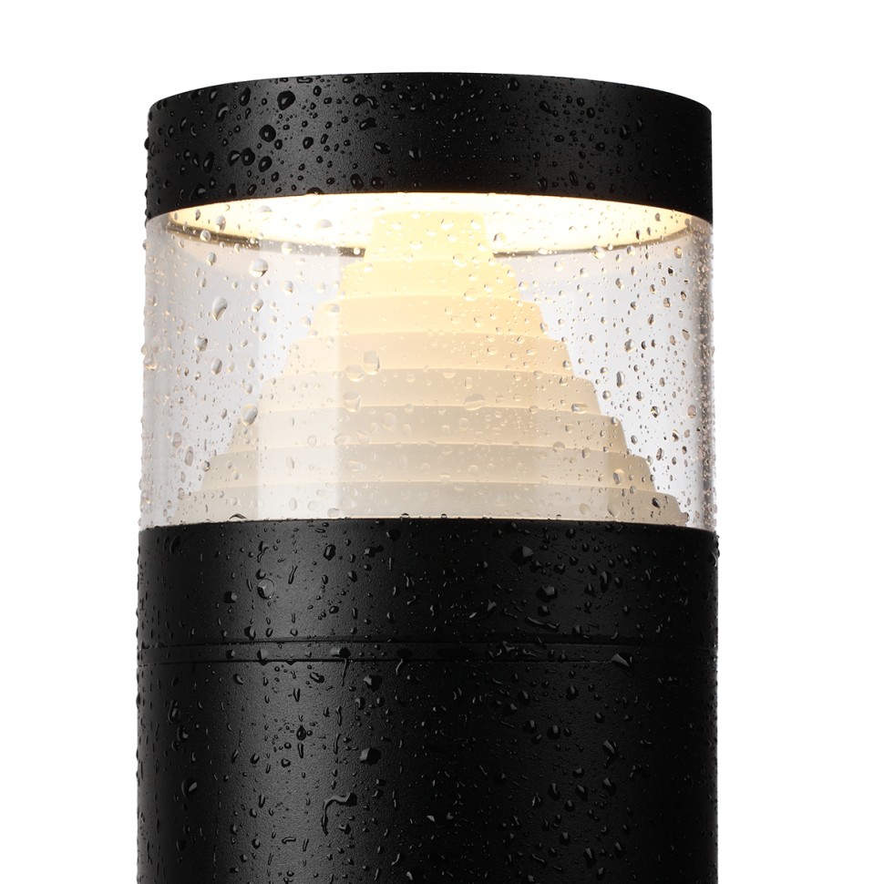 7140/20GL ODEON LIGHT NATURE Уличный светильник столб 60см HULK, черный/акрил/металл, IP65, LED 20W, 672Lm, 360°, 3000K