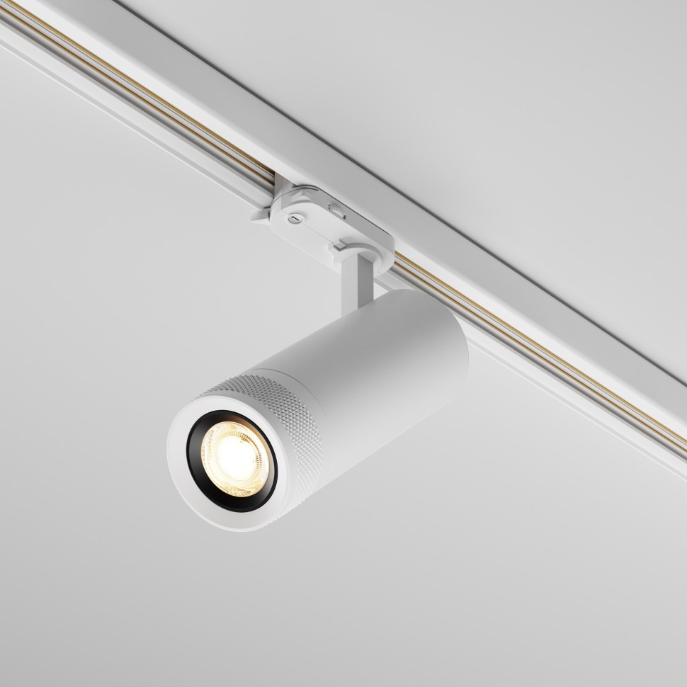 TR198-3-20W2.7K-Z-W Maytoni Technical Белый трековый LED трехфазный светильник Focus Zoom, 20W, 2700K, 220V