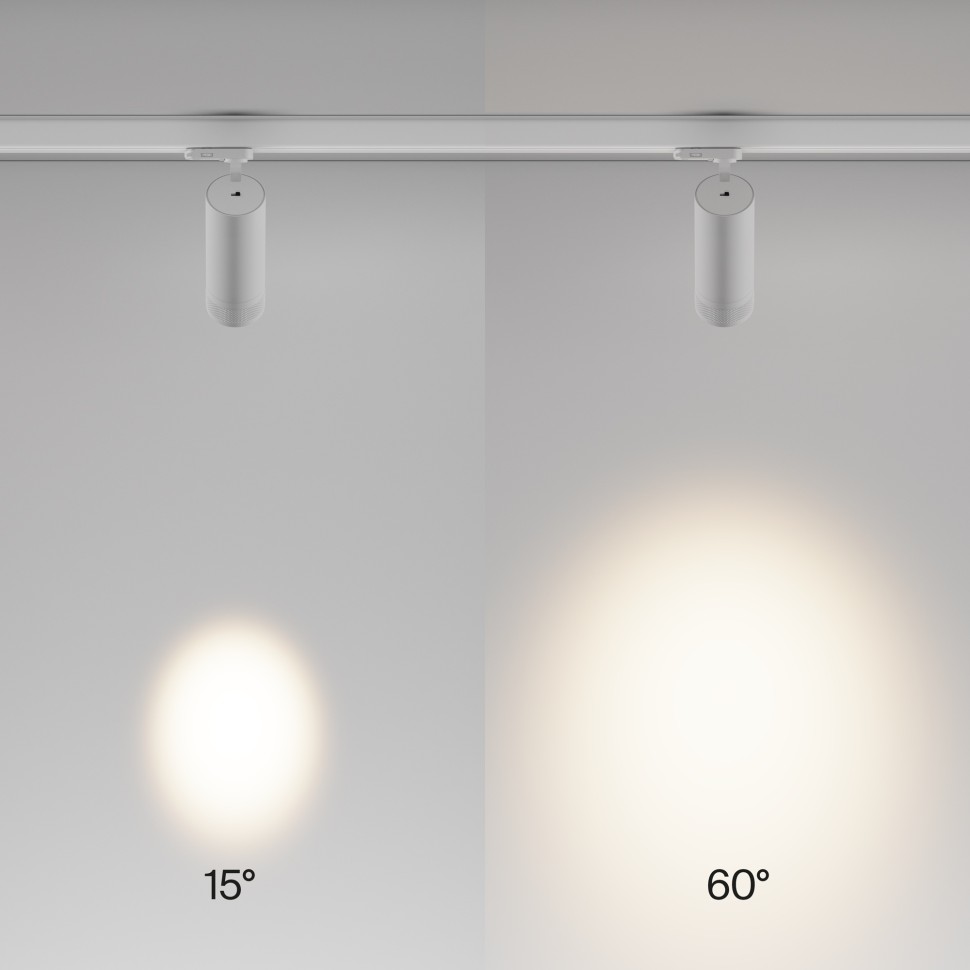 TR198-3-20W2.7K-Z-W Maytoni Technical Белый трековый LED трехфазный светильник Focus Zoom, 20W, 2700K, 220V