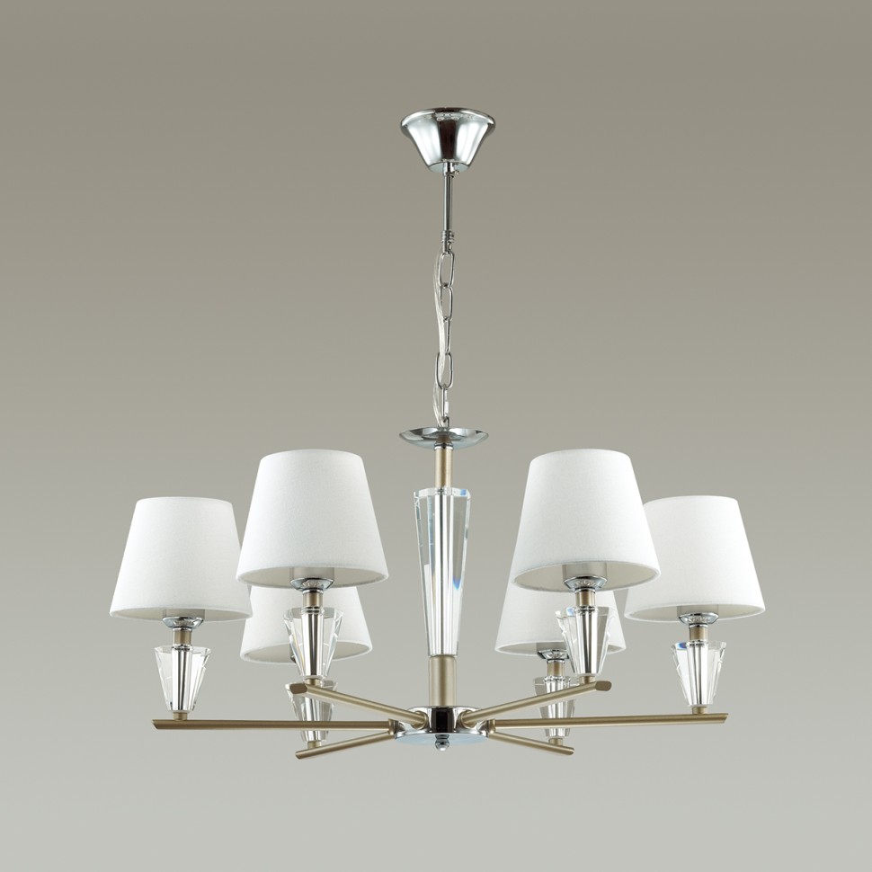 3733/6 LUMION NEOCLASSI подвесная люстра LORAINE, белый, матовое золото, хром