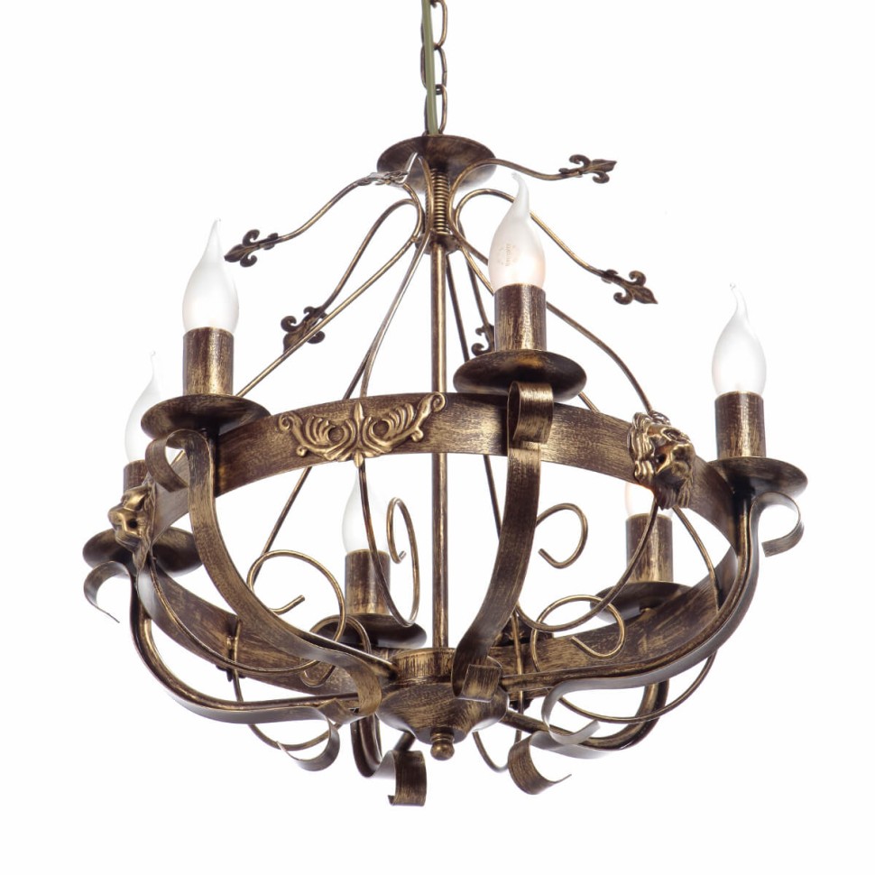 V1161/6 VITALUCE подвесная люстра ковка в замковом стиле, 46см