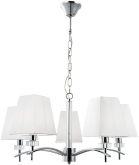 A4098LM-5CC ARTE LAMP подвесная люстра Kensigton E14*5*40W, белый, хром,64см диаметр