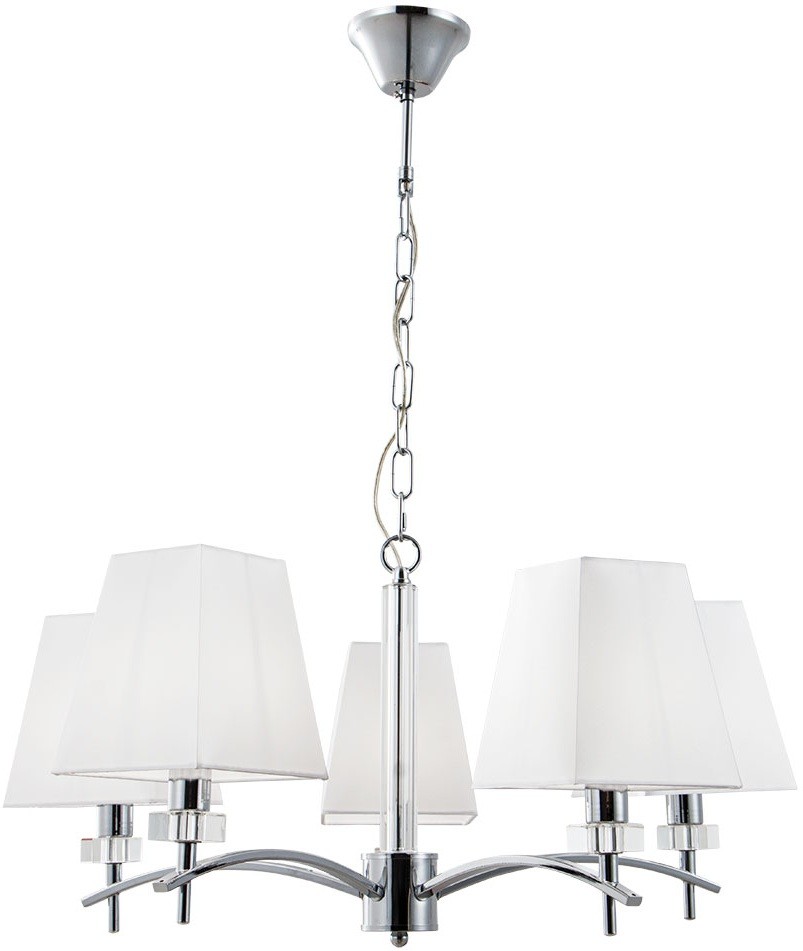 A4098LM-5CC ARTE LAMP подвесная люстра Kensigton E14*5*40W, белый, хром,64см диаметр