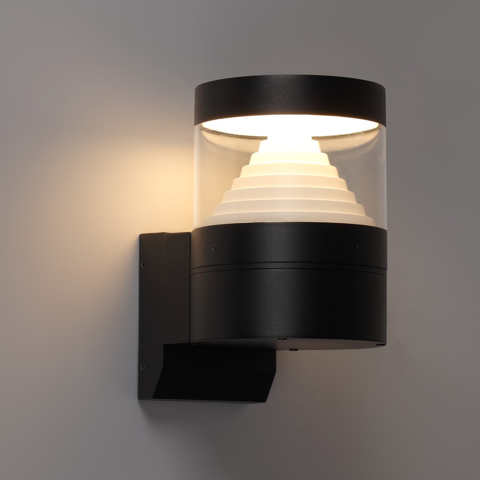 7140/20WL ODEON LIGHT NATURE Уличный настенный светильник HULK, черный/акрил/металл, IP54, LED 20W, 652Lm, 360°, 3000K