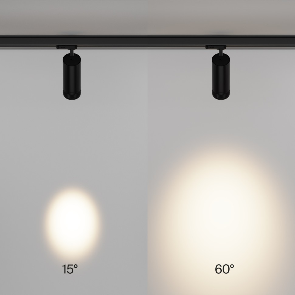 TR198-3-20W2.7K-Z-B Maytoni Technical Черный трековый LED трехфазный светильник Focus Zoom, 20W, 2700K, 220V