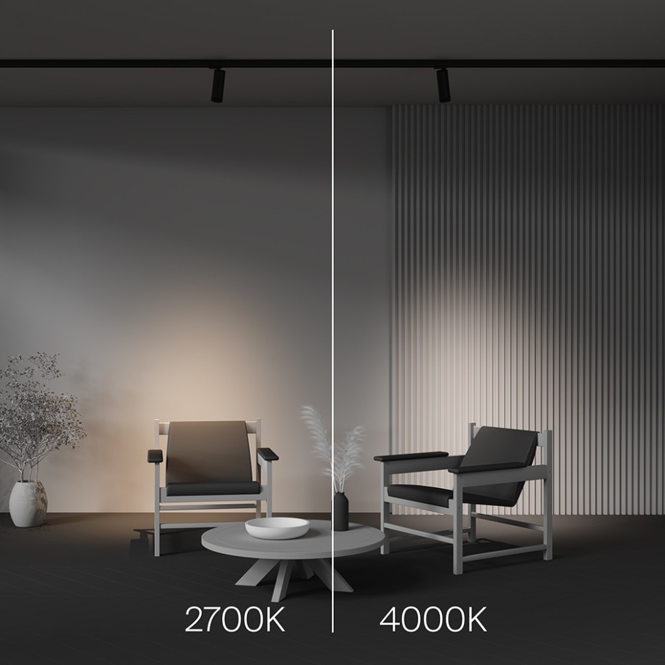 TR198-3-20W2.7K-Z-B Maytoni Technical Черный трековый LED трехфазный светильник Focus Zoom, 20W, 2700K, 220V