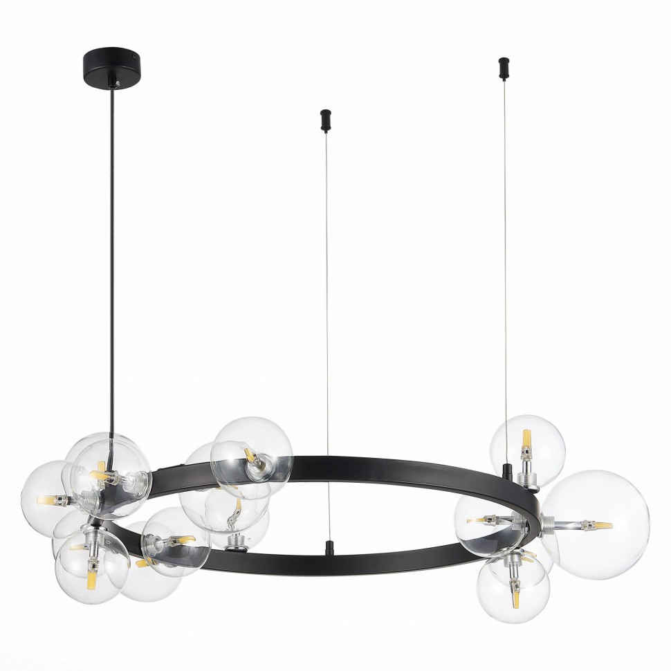 SL1165.402.15 ST-Luce люстра на подвесах Necton, G4*15*3W, черная