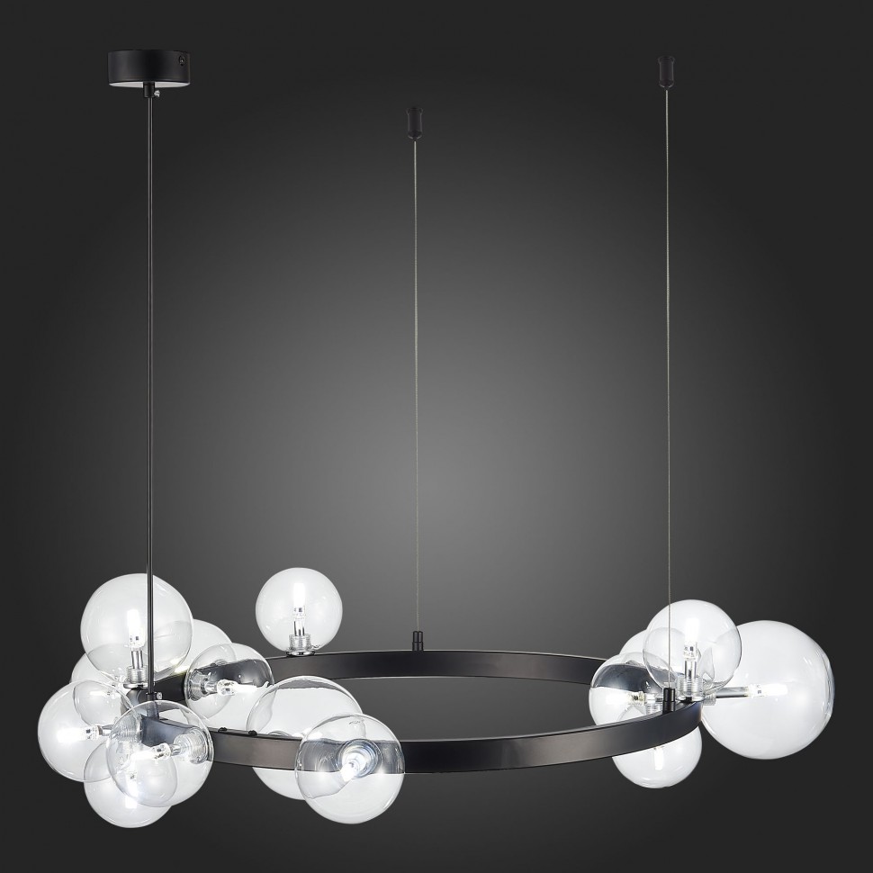 SL1165.402.15 ST-Luce люстра на подвесах Necton, G4*15*3W, черная