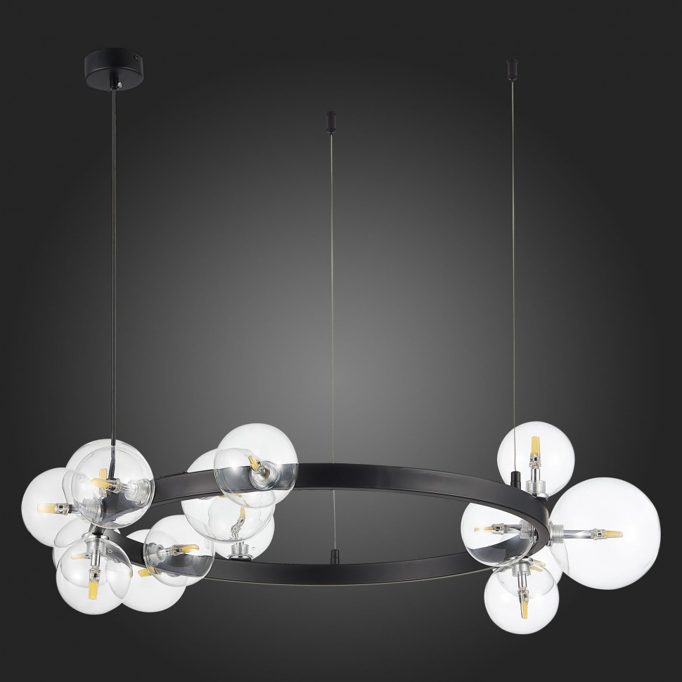 SL1165.402.15 ST-Luce люстра на подвесах Necton, G4*15*3W, черная