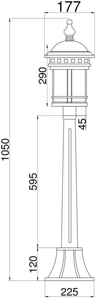 O031FL-01BR MAYTONI уличный фонарь на столбе Salamanca, 105см