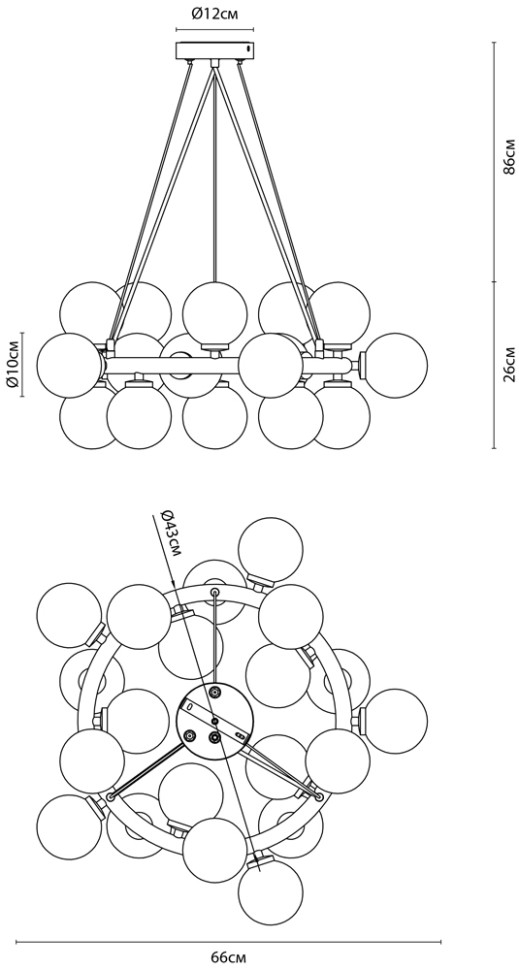 A3988SP-20AB ARTE LAMP подвесная люстра Bolla-Piccolo G9*20*25W, бронза, белый