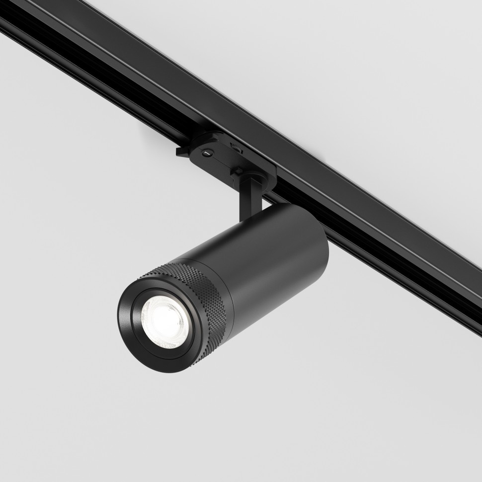 TR198-3-20W4K-Z-B Maytoni Technical Черный трековый LED трехфазный светильник Focus Zoom, 20W, 4000K, 220V