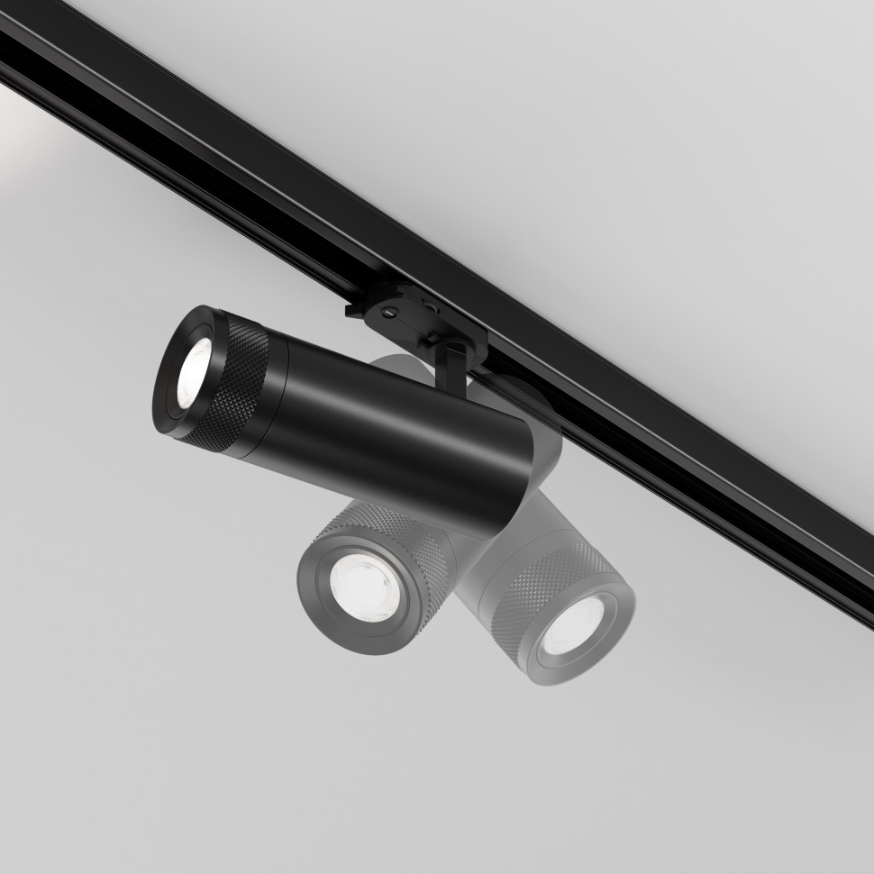 TR198-3-20W4K-Z-B Maytoni Technical Черный трековый LED трехфазный светильник Focus Zoom, 20W, 4000K, 220V
