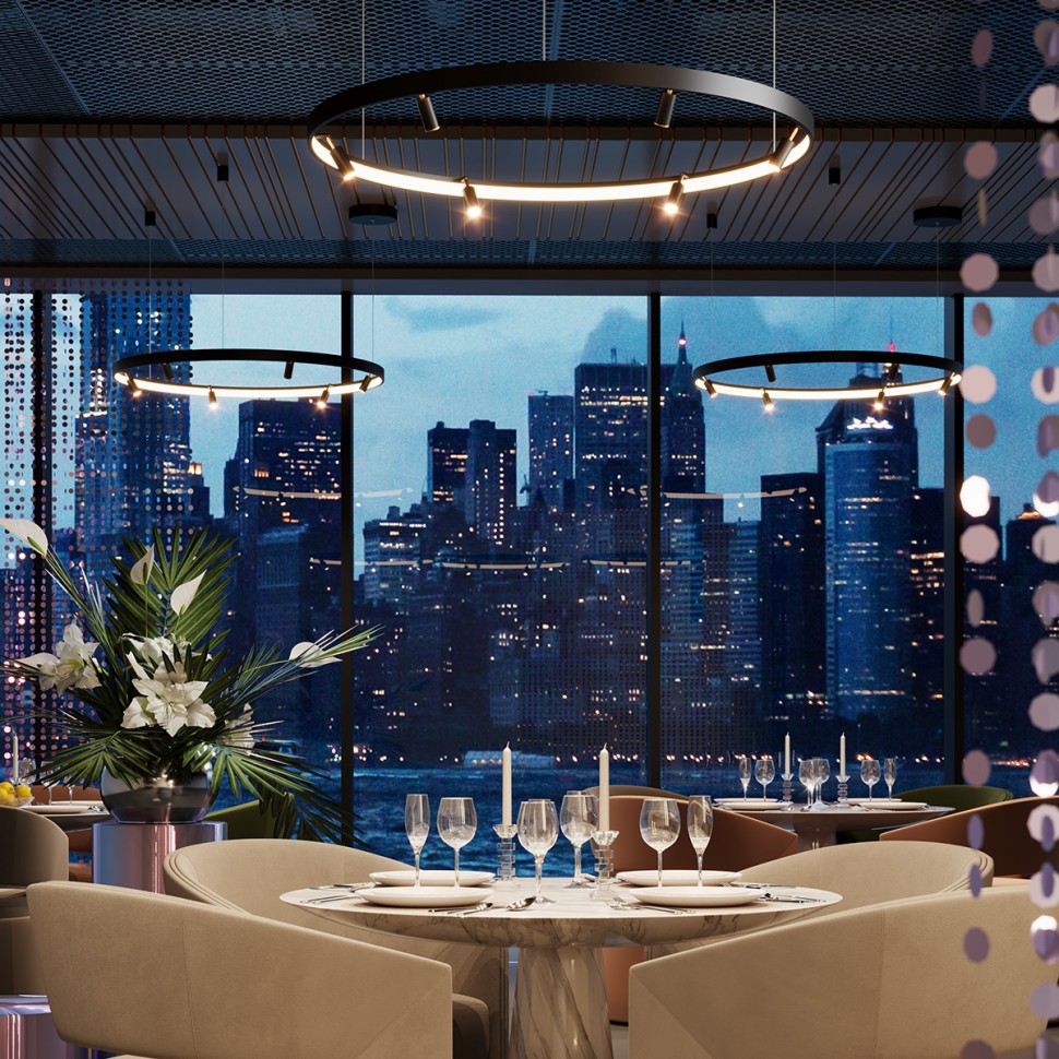 4317/93L Odeon Light HIGHTECH подвесной светодиодный светильник FONDA с пультом 100W, 3000-6000K, 100см диаметр