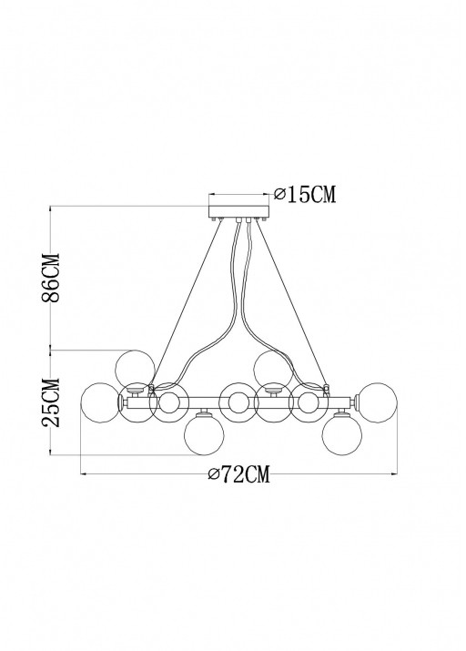 A3988SP-25AB ARTE LAMP подвесная люстра Bolla-Piccolo G9*25*25W, бронза, белый, диаметр 72см