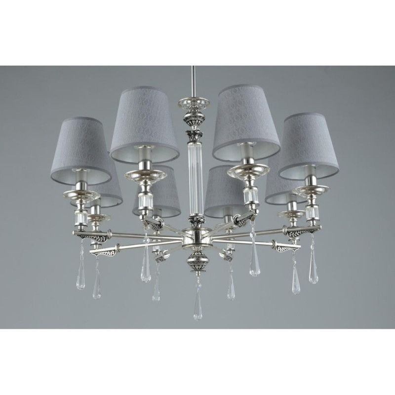 OML-64203-08 Omnilux подвесная люстра Rivoli, E14*8*40W, серый, серебро