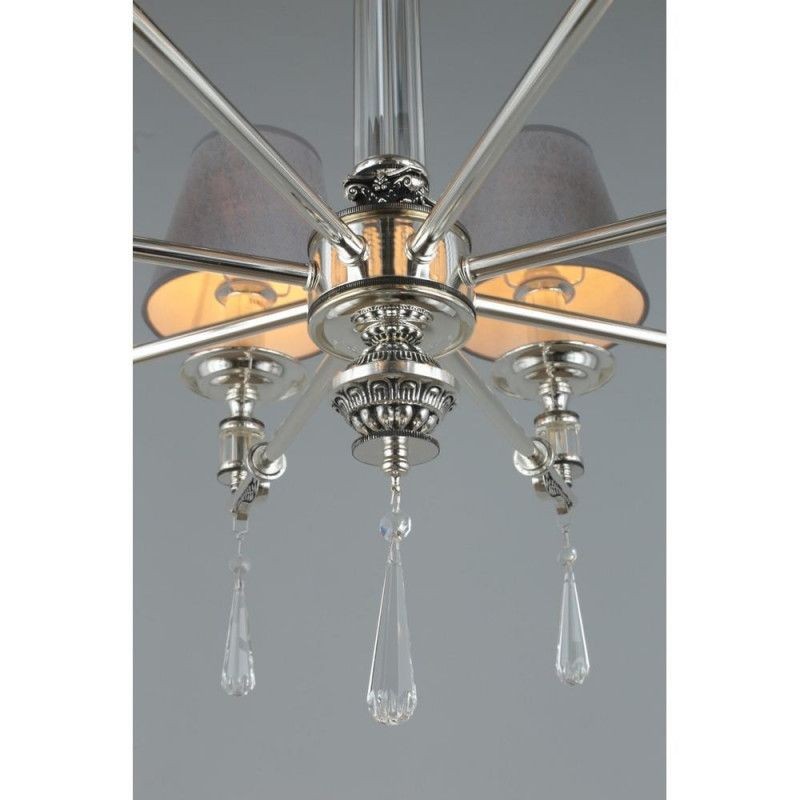 OML-64203-08 Omnilux подвесная люстра Rivoli, E14*8*40W, серый, серебро