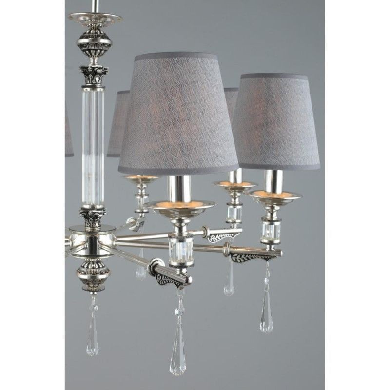 OML-64203-08 Omnilux подвесная люстра Rivoli, E14*8*40W, серый, серебро