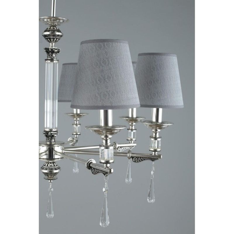 OML-64203-08 Omnilux подвесная люстра Rivoli, E14*8*40W, серый, серебро