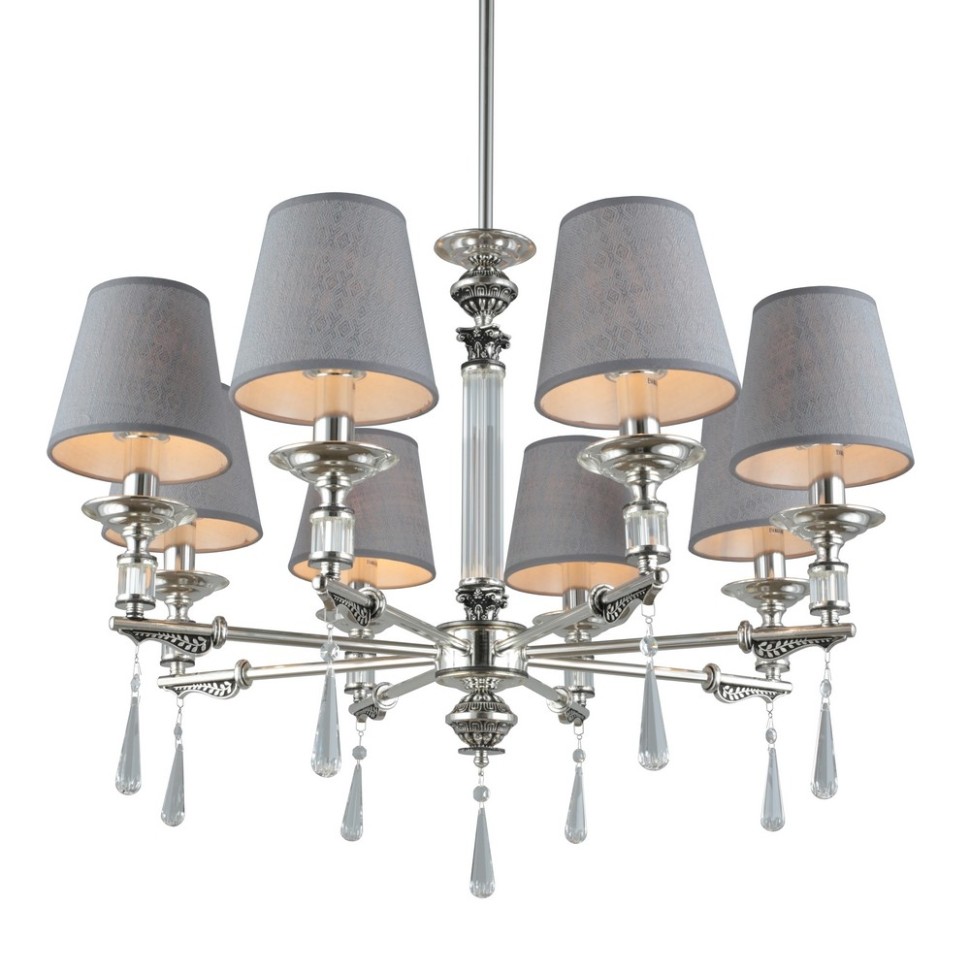 OML-64203-08 Omnilux подвесная люстра Rivoli, E14*8*40W, серый, серебро