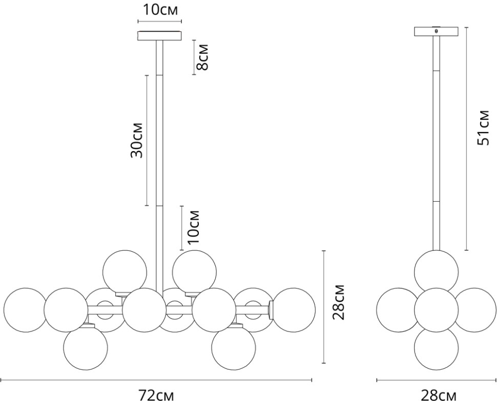A3988SP-12AB ARTE LAMP потолочная люстра на штанге Bolla-Piccolo G9*12*25W, бронза, белый
