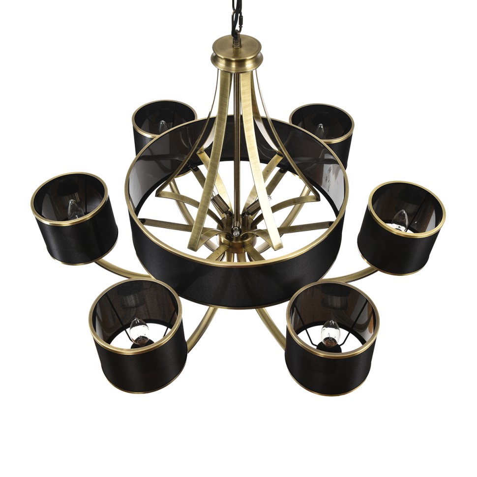 8406/9 LUMION MODERNI Подвесная люстра DEMETRA античная бронза/черный металл/текстиль, E14*6*40W + G9*3*20W