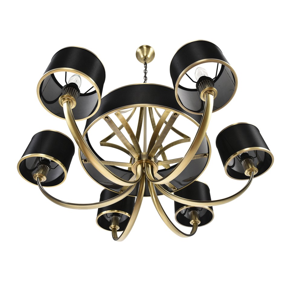 8406/9 LUMION MODERNI Подвесная люстра DEMETRA античная бронза/черный металл/текстиль, E14*6*40W + G9*3*20W