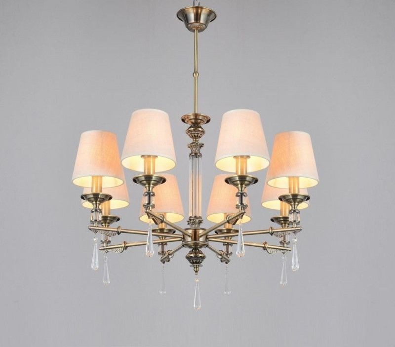 OML-64213-08 Omnilux подвесная люстра Rivoli, E14*8*40W, бежевый, бронза