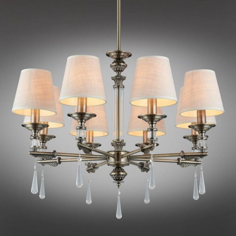 OML-64213-08 Omnilux подвесная люстра Rivoli, E14*8*40W, бежевый, бронза