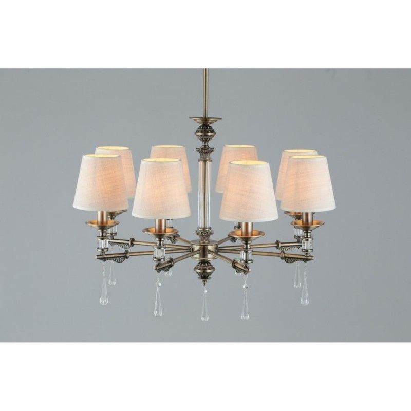 OML-64213-08 Omnilux подвесная люстра Rivoli, E14*8*40W, бежевый, бронза