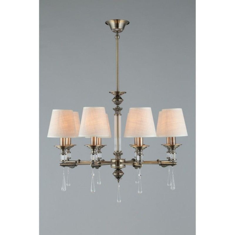 OML-64213-08 Omnilux подвесная люстра Rivoli, E14*8*40W, бежевый, бронза