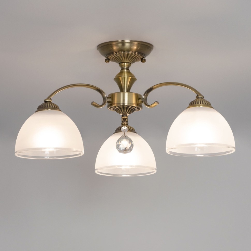 CL417133 CITILUX классическая потолочная люстра Франческа, E27*3*75W, бронза, 52см диаметр