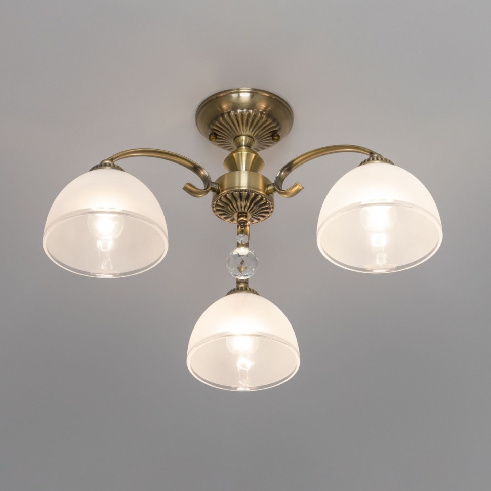 CL417133 CITILUX классическая потолочная люстра Франческа, E27*3*75W, бронза, 52см диаметр