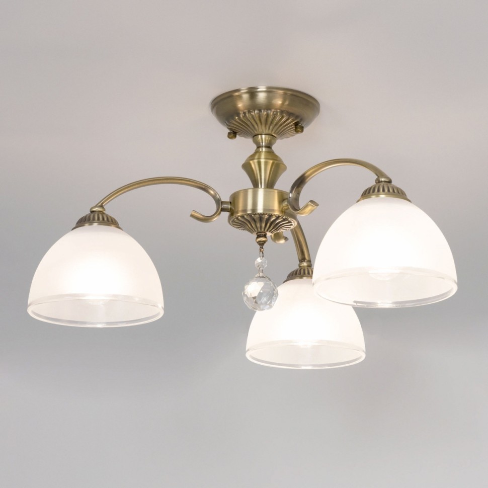 CL417133 CITILUX классическая потолочная люстра Франческа, E27*3*75W, бронза, 52см диаметр