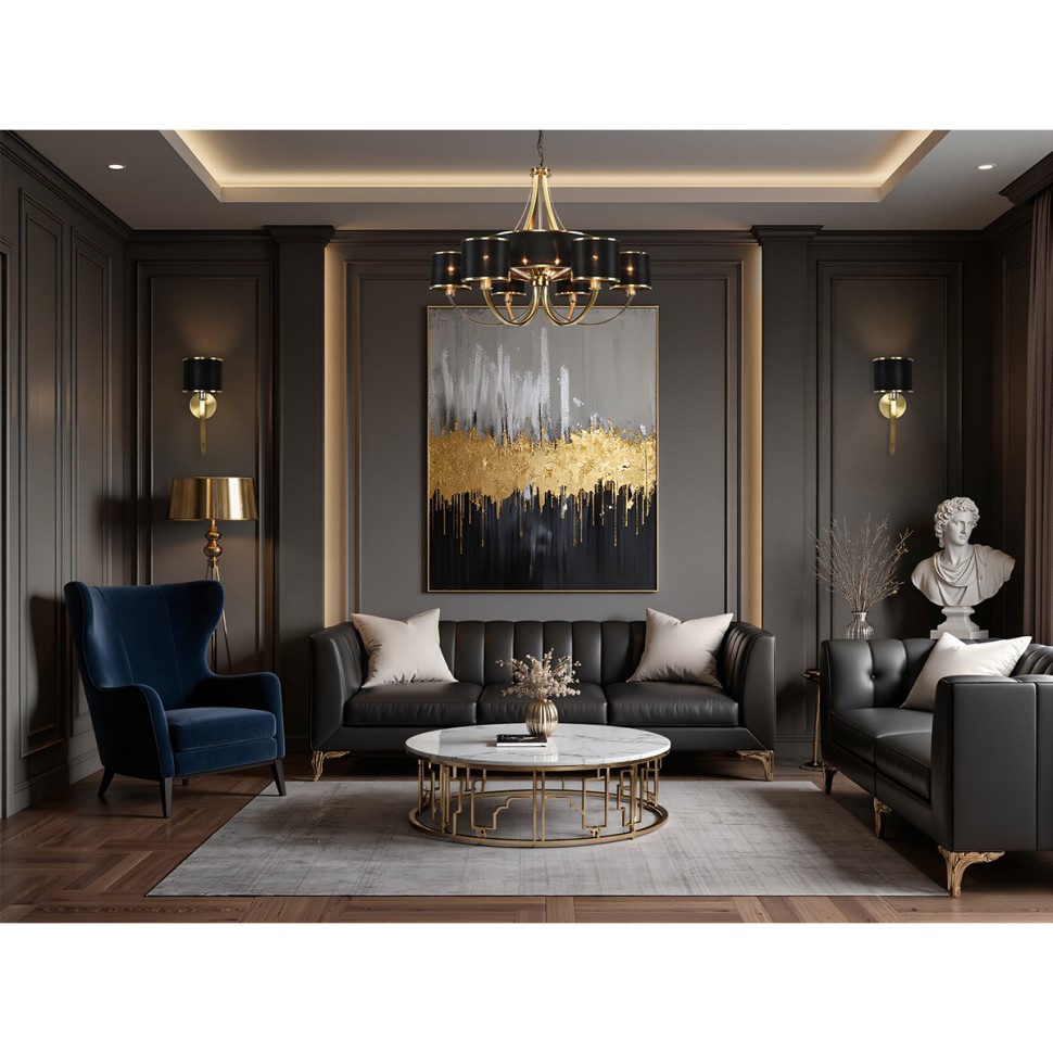 8406/1W LUMION MODERNI Бра DEMETRA, античная бронза/черный, металл/текстиль