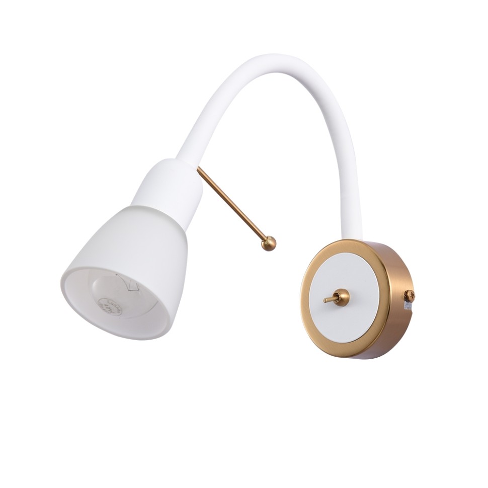 A7009AP-1WH Arte Lamp Бра Lettura, на гибкой ножке, белый бронзой