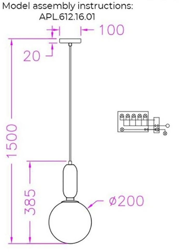 APL.612.16.01 APLOYT подвесной светильники Aniela, белый