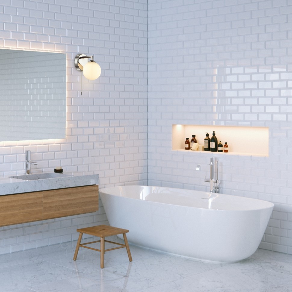 4565/1W LUMION Бра с выключателем для ванной комнаты PIPER, G9*1*40W, IP44