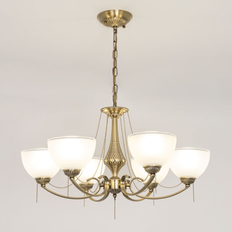 CL417263 CITILUX классическая подвесная люстра Франческа, E27*6*75W, бронза, 63см диаметр