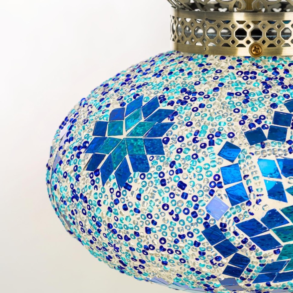 CL419126 CITILUX Каир Подвесной светильник в арабском стиле, синяя мозаика, бронза
