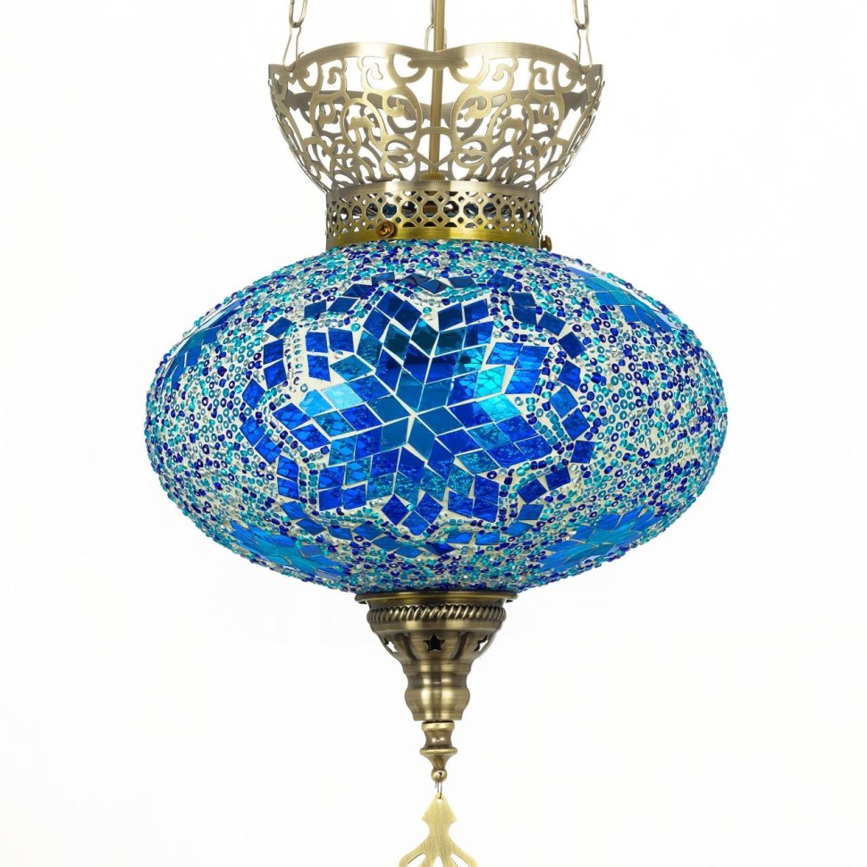 CL419126 CITILUX Каир Подвесной светильник в арабском стиле, синяя мозаика, бронза