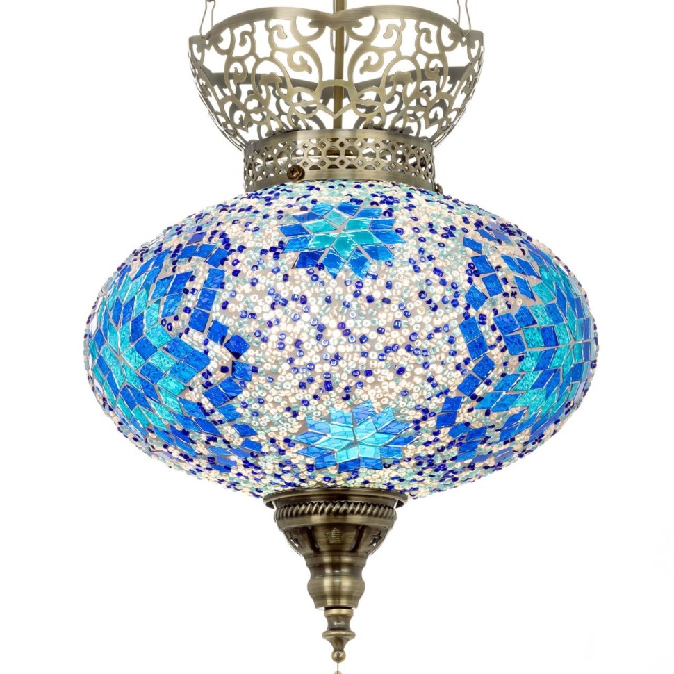 CL419126 CITILUX Каир Подвесной светильник в арабском стиле, синяя мозаика, бронза