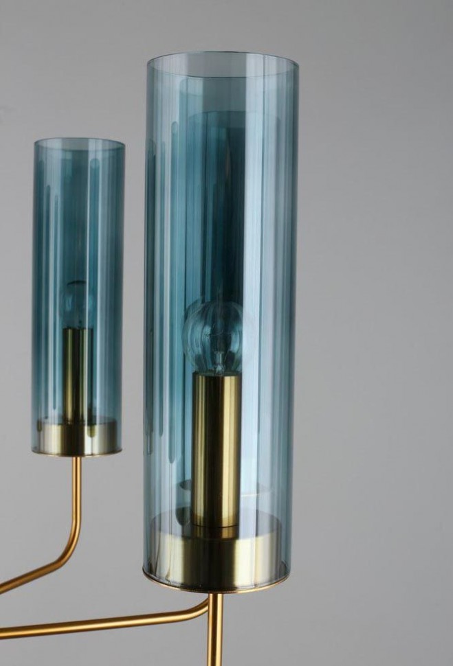 OML-99617-08 OMNILUX люстра на штанге Parrini, бронза, бирюзовый