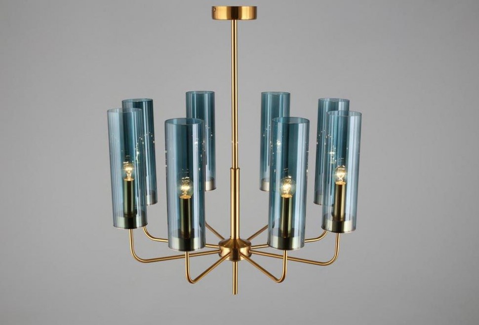 OML-99617-08 OMNILUX люстра на штанге Parrini, бронза, бирюзовый