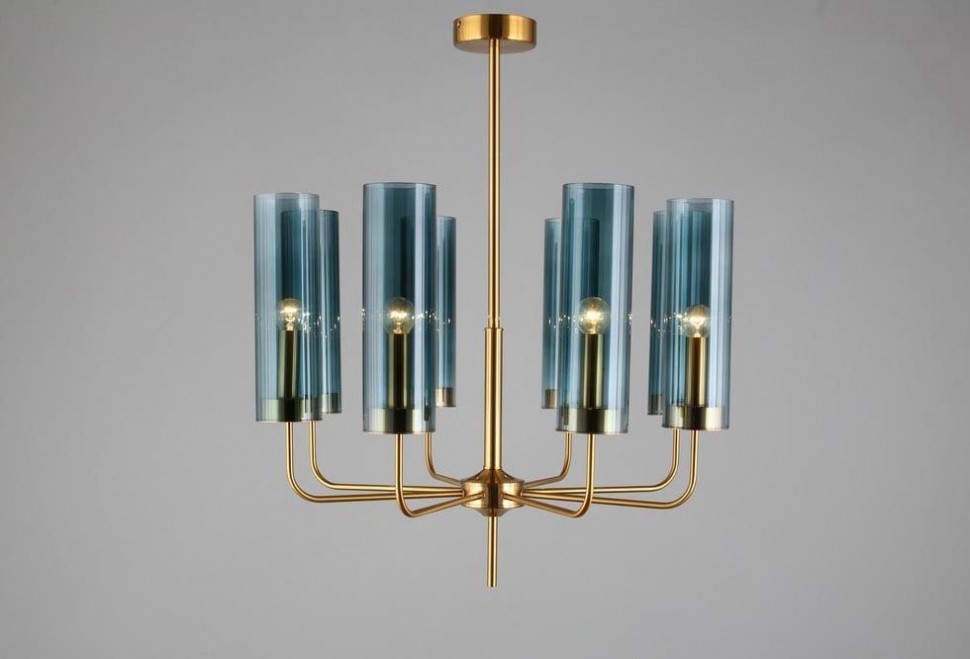 OML-99617-08 OMNILUX люстра на штанге Parrini, бронза, бирюзовый