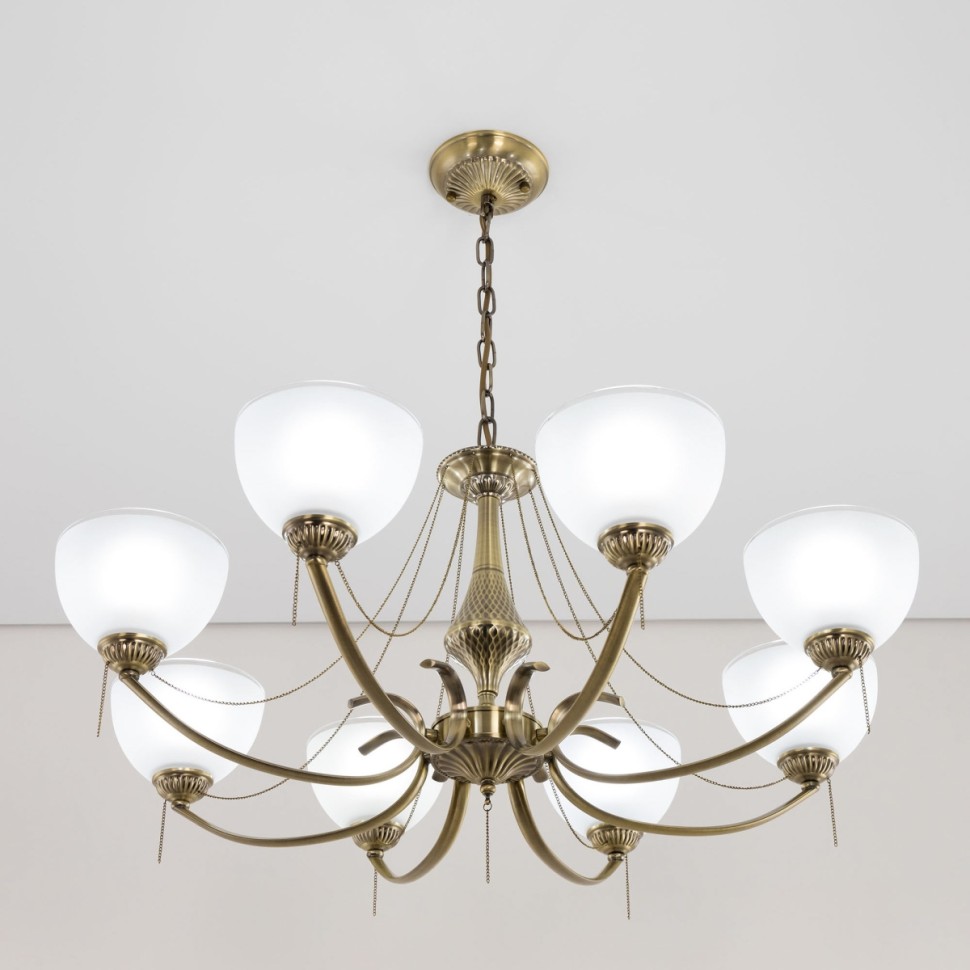 CL417283 CITILUX классическая подвесная люстра Франческа, E27*8*75W, бронза, 80см диаметр