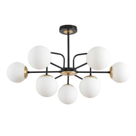 8375/9C Lumion MODERNI  Люстра потолочная ELRONA E27*9*60W, черный/латунь/белый, металл/стекло