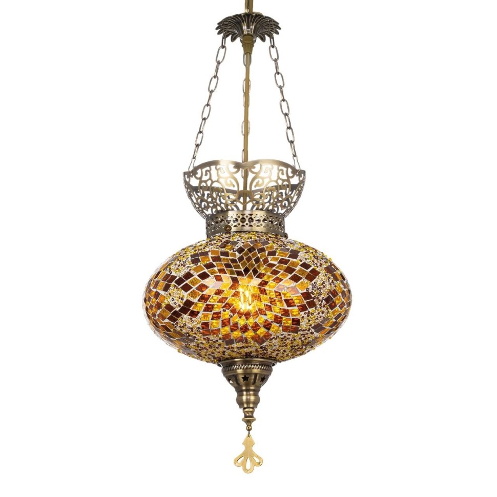 CL419125 CITILUX Каир Подвесной светильник в арабском стиле, янтарная мозаика, бронза