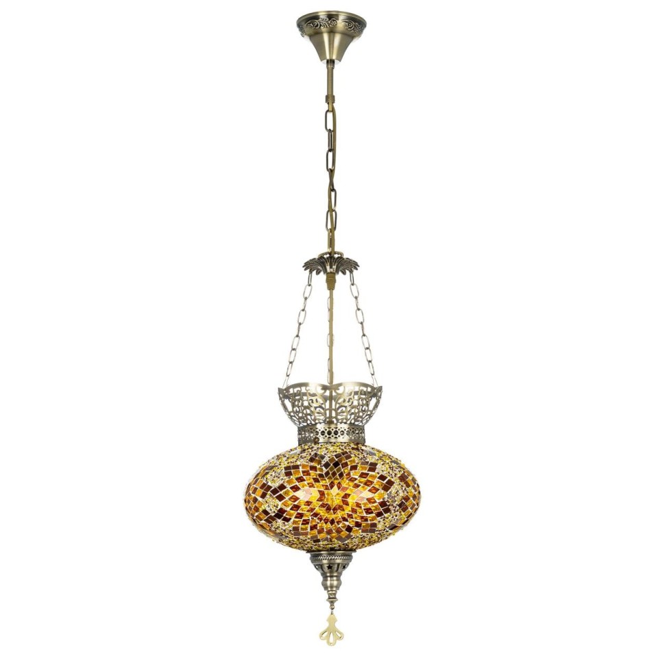 CL419125 CITILUX Каир Подвесной светильник в арабском стиле, янтарная мозаика, бронза