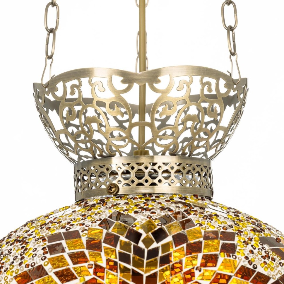 CL419125 CITILUX Каир Подвесной светильник в арабском стиле, янтарная мозаика, бронза